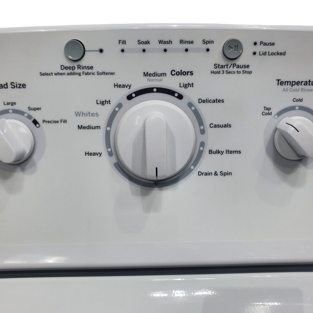 Pictures of GE 3.8 cu. ft. Top Load Washer with Heavy-Duty Agitator and 6.2 cu. ft. Electric Dryer with 120 ft Venting - Certified Refurbished - Neu Appliance Outlet - Discount Appliance Outlet in Austin, Tx