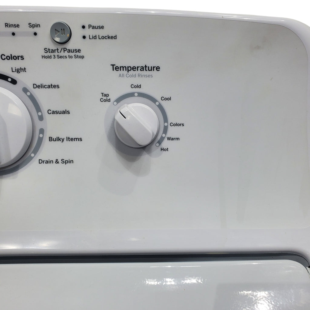 Pictures of GE 3.8 cu. ft. Top Load Washer with Heavy-Duty Agitator and 6.2 cu. ft. Electric Dryer with 120 ft Venting - Certified Refurbished - Neu Appliance Outlet - Discount Appliance Outlet in Austin, Tx