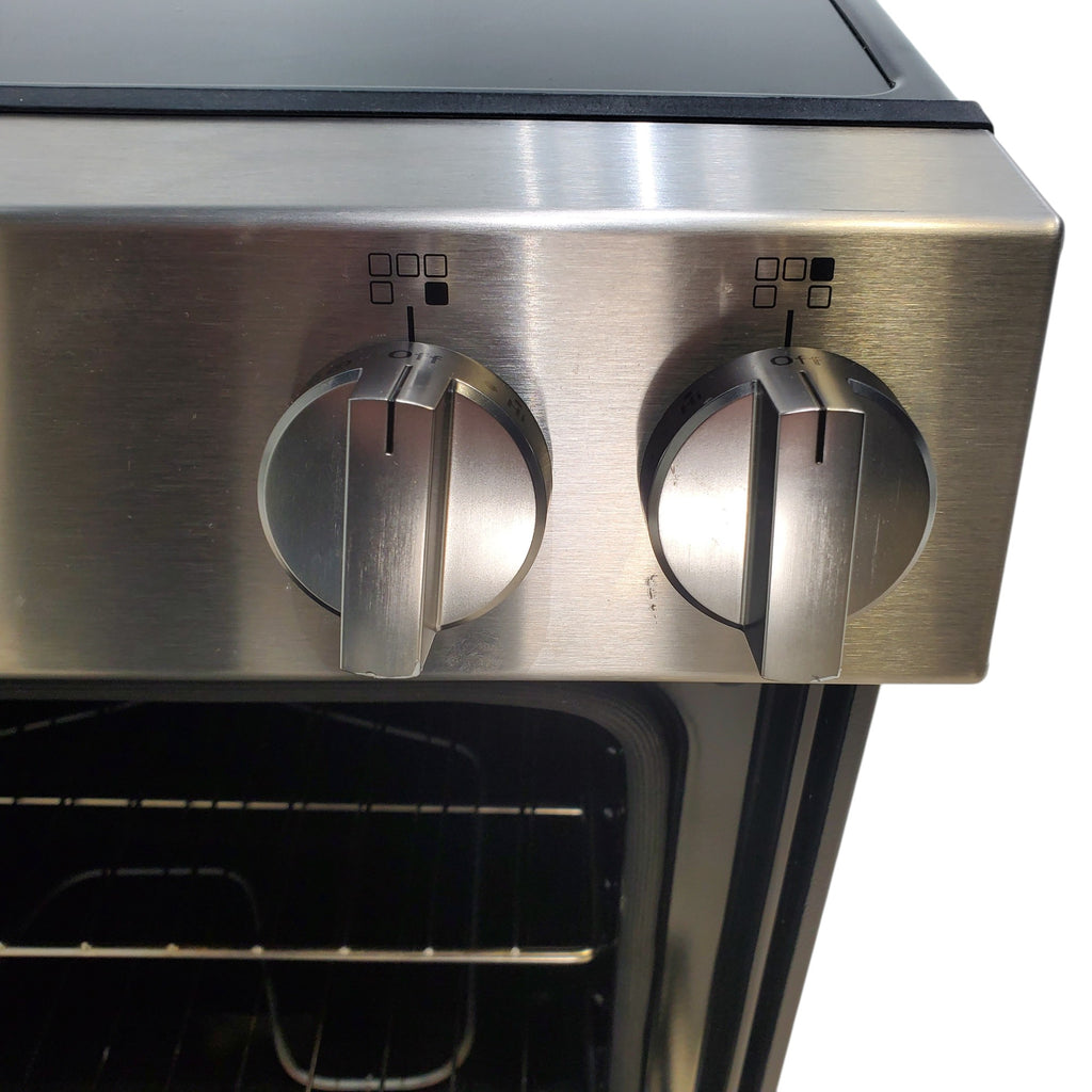 Pictures of GE® Stainless Steel 30" Front Control Slide-In Electric Range with Crisp Mode and 5 Burner Radiant Cooktop - Scratch & Dent - Open Box - Neu Appliance Outlet - Discount Appliance Outlet in Austin, Tx