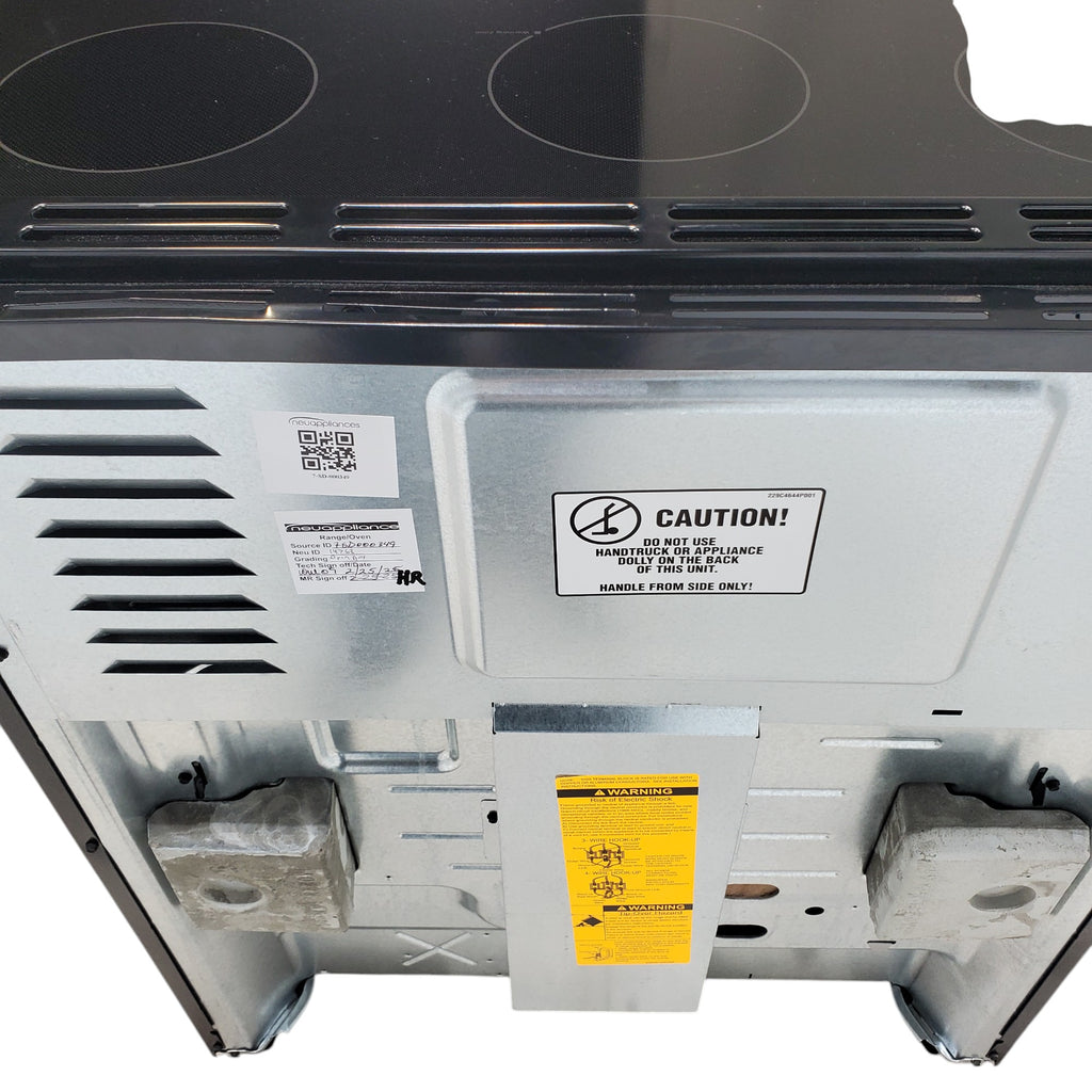 Pictures of GE® Stainless Steel 30" Front Control Slide-In Electric Range with Crisp Mode and 5 Burner Radiant Cooktop - Scratch & Dent - Open Box - Neu Appliance Outlet - Discount Appliance Outlet in Austin, Tx