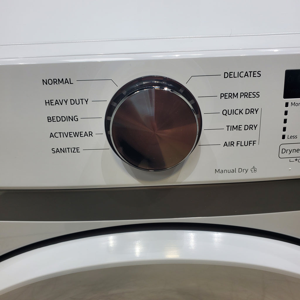 ENERGY STAR Samsung 4.5 cu. ft. Front Load Washer with Vibration Reduction and Samsung 7.5 cu. ft. Front Load Gas with Sensor Dry and Interior Drum Light- Scratch & Dent - Minor