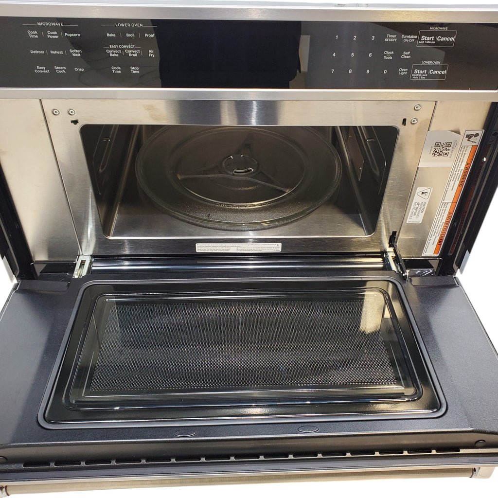 Pictures of KitchenAid® Print Shield Stainless 30" Combination Microwave Wall Ovens with Air Fry Mode and Even-Heat™ True Convection KOEC530PPS - Open Box - Neu Appliance Outlet - Discount Appliance Outlet in Austin, Tx