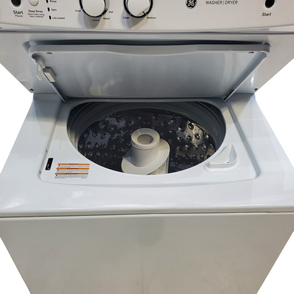 Pictures of GE 3.8 cu. ft. Laundry Center Washer and 5.9 cu. ft. Gas Dryer with Electro-Mechanical Rotary Dial Controls GUD27GSSMWW - Scratch & Dent - Minor - Neu Appliance Outlet - Discount Appliance Outlet in Austin, Tx