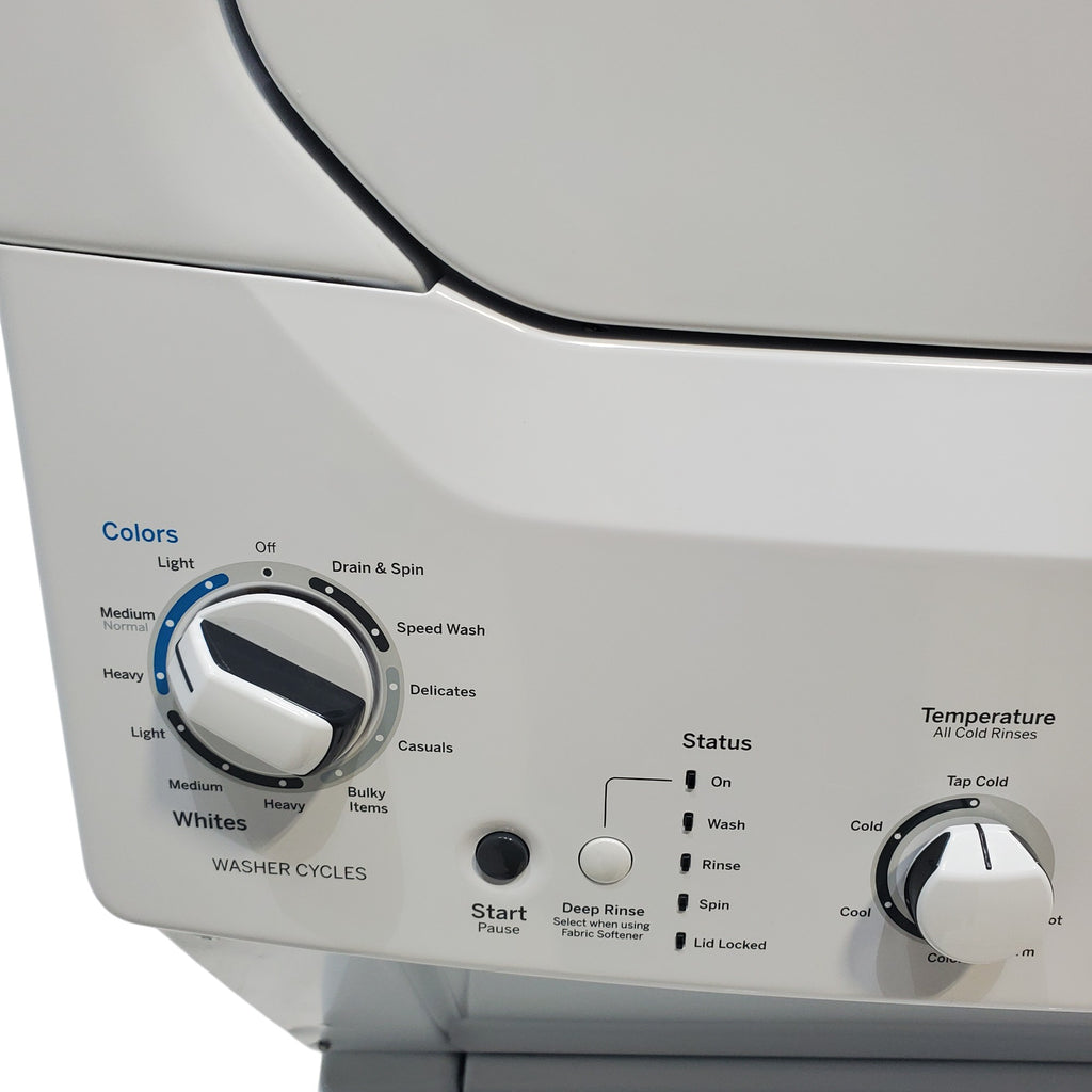 Pictures of GE 3.8 cu. ft. Laundry Center Washer and 5.9 cu. ft. Gas Dryer with Electro-Mechanical Rotary Dial Controls GUD27GSSMWW - Scratch & Dent - Minor - Neu Appliance Outlet - Discount Appliance Outlet in Austin, Tx