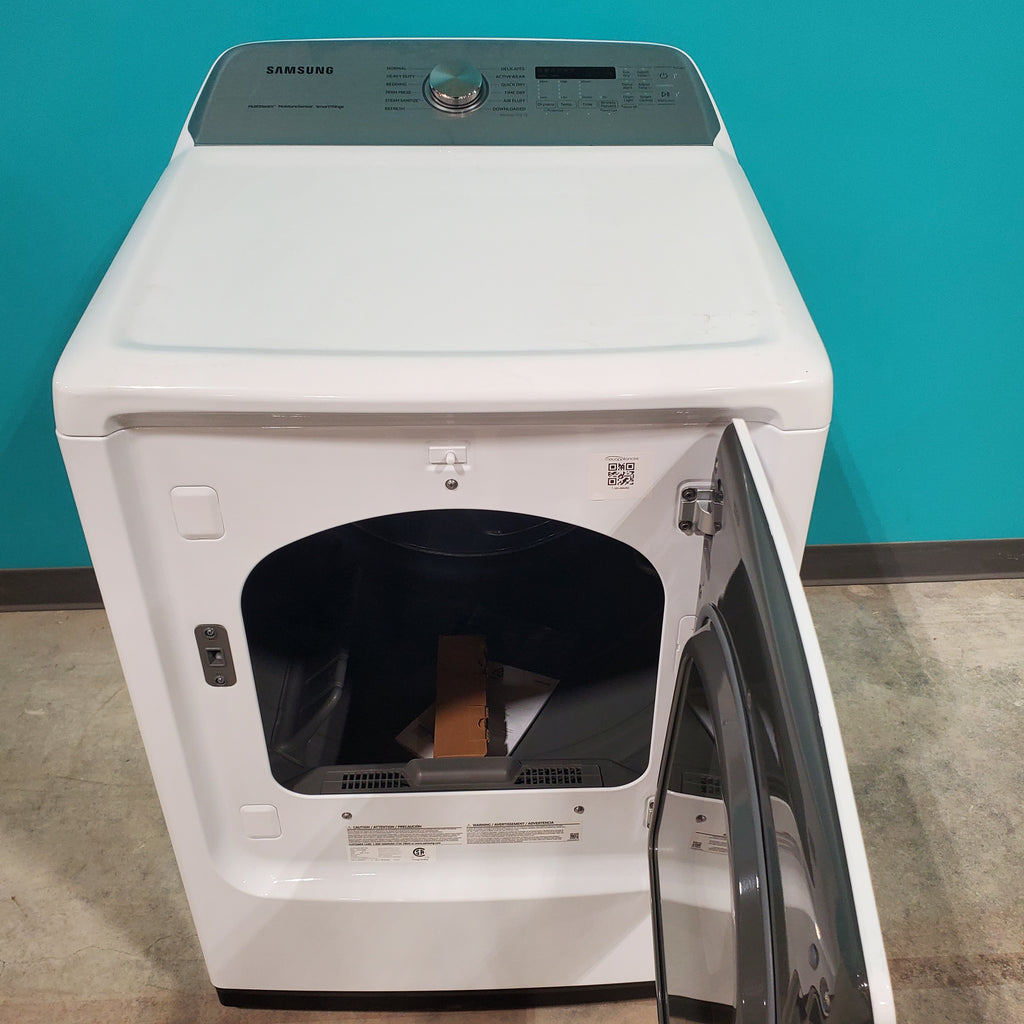 Pictures of Samsung 7.4 cu. ft. Smart Electric Dryer with Steam Sanitize+ in White DVE52A5500W - Open Box - Neu Appliance Outlet - Discount Appliance Outlet in Austin, Tx