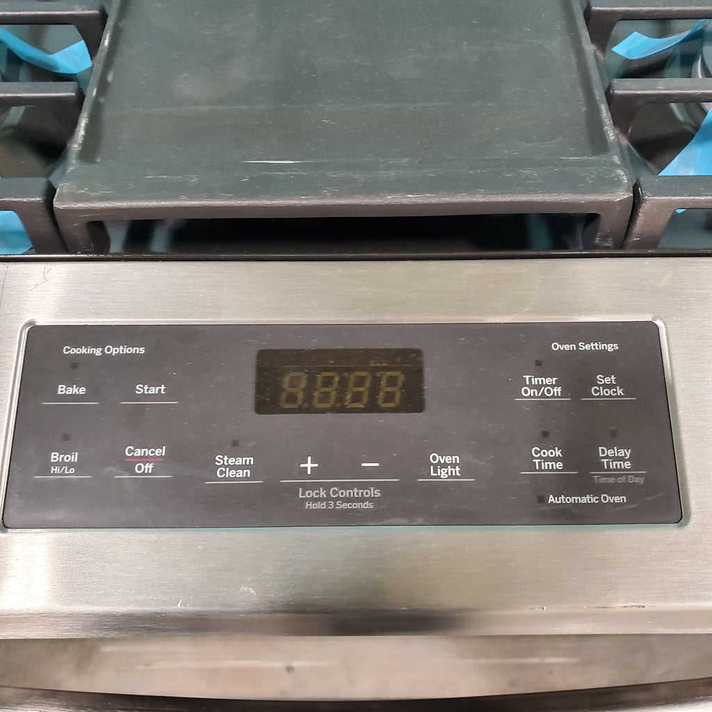 Pictures of GE® Stainless Steel 30" Slide-In Front Control Gas Range with Edge - to - Edge Cooktop and Extra-Large Integrated Griddle JGSS66SELSS - Scratch & Dent - Moderate - Neu Appliance Outlet - Discount Appliance Outlet in Austin, Tx