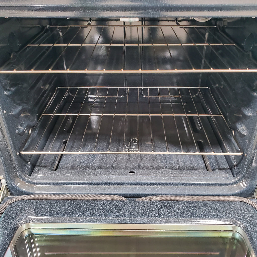 Pictures of GE® Stainless Steel 30" Slide-In Front Control Gas Range with Edge - to - Edge Cooktop and Extra-Large Integrated Griddle JGSS66SELSS - Scratch & Dent - Moderate - Neu Appliance Outlet - Discount Appliance Outlet in Austin, Tx