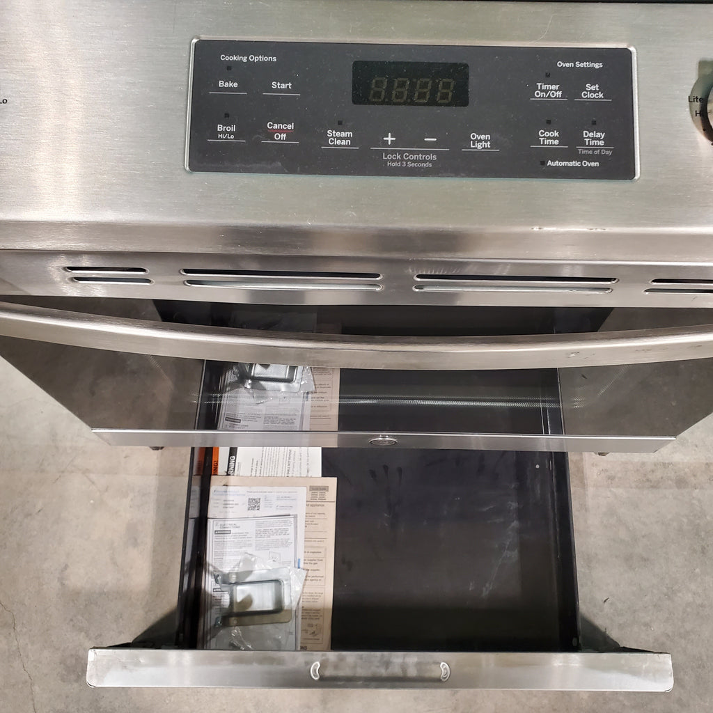 Pictures of GE® Stainless Steel 30" Slide-In Front Control Gas Range with Edge - to - Edge Cooktop and Extra-Large Integrated Griddle JGSS66SELSS - Scratch & Dent - Moderate - Neu Appliance Outlet - Discount Appliance Outlet in Austin, Tx