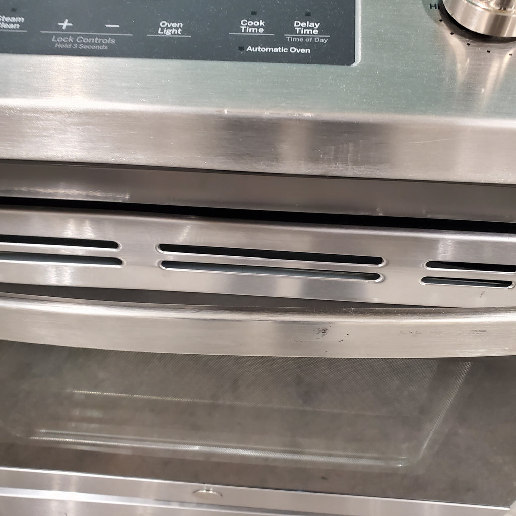 Pictures of GE® Stainless Steel 30" Slide-In Front Control Gas Range with Edge - to - Edge Cooktop and Extra-Large Integrated Griddle JGSS66SELSS - Scratch & Dent - Moderate - Neu Appliance Outlet - Discount Appliance Outlet in Austin, Tx