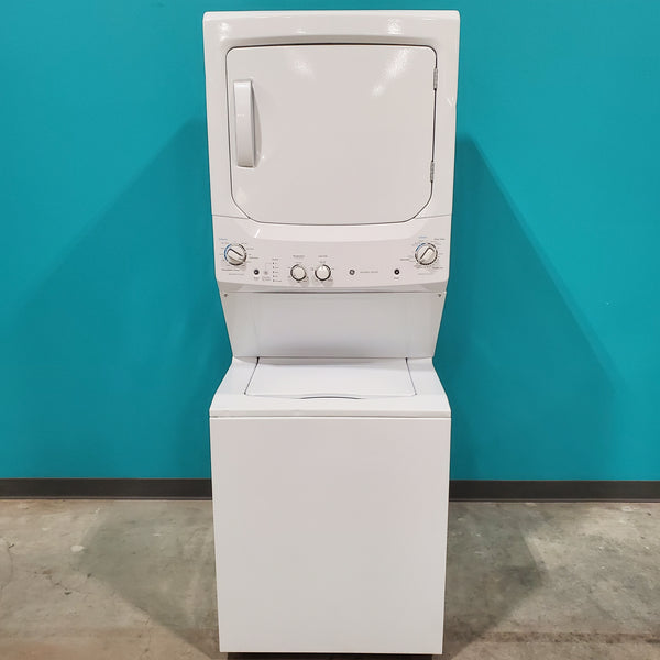 GE 3.2 cu. ft. Washer and 5.9 cu. ft. Electric Dryer Laundry Center with Rotary- Electromagnetic Controls GUD27ESSJWW - Certified Refurbished