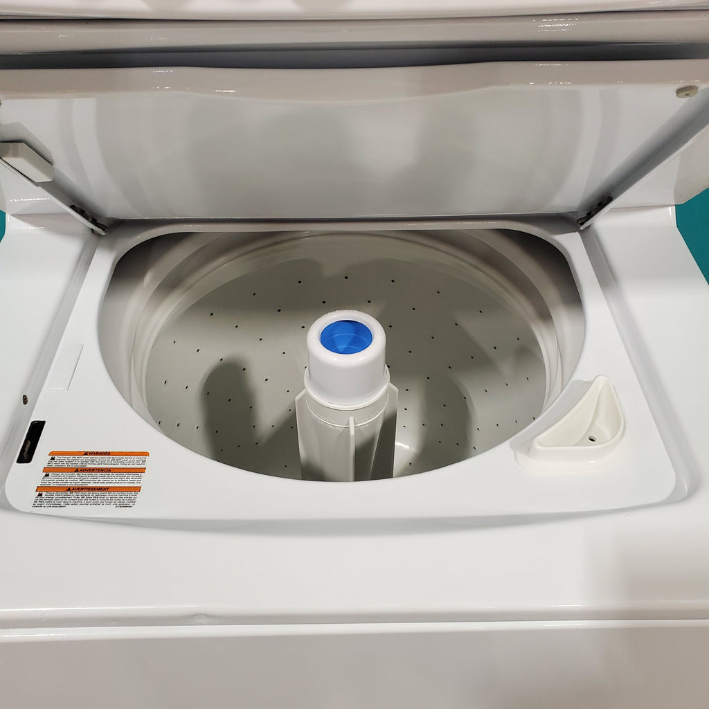Pictures of GE 3.2 cu. ft. Washer and 5.9 cu. ft. Electric Dryer Laundry Center with Rotary- Electromagnetic Controls GUD27ESSJWW - Certified Refurbished - Neu Appliance Outlet - Discount Appliance Outlet in Austin, Tx