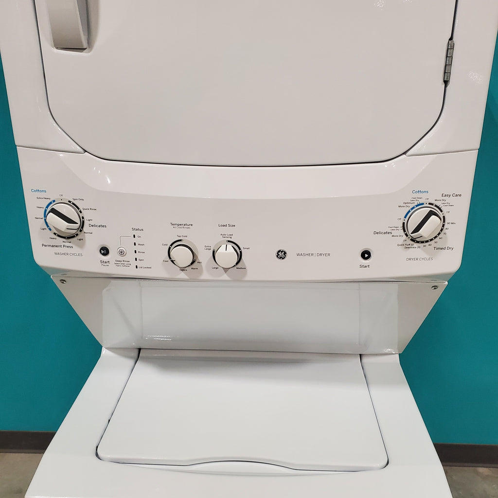 Pictures of GE 3.2 cu. ft. Washer and 5.9 cu. ft. Electric Dryer Laundry Center with Rotary- Electromagnetic Controls GUD27ESSJWW - Certified Refurbished - Neu Appliance Outlet - Discount Appliance Outlet in Austin, Tx