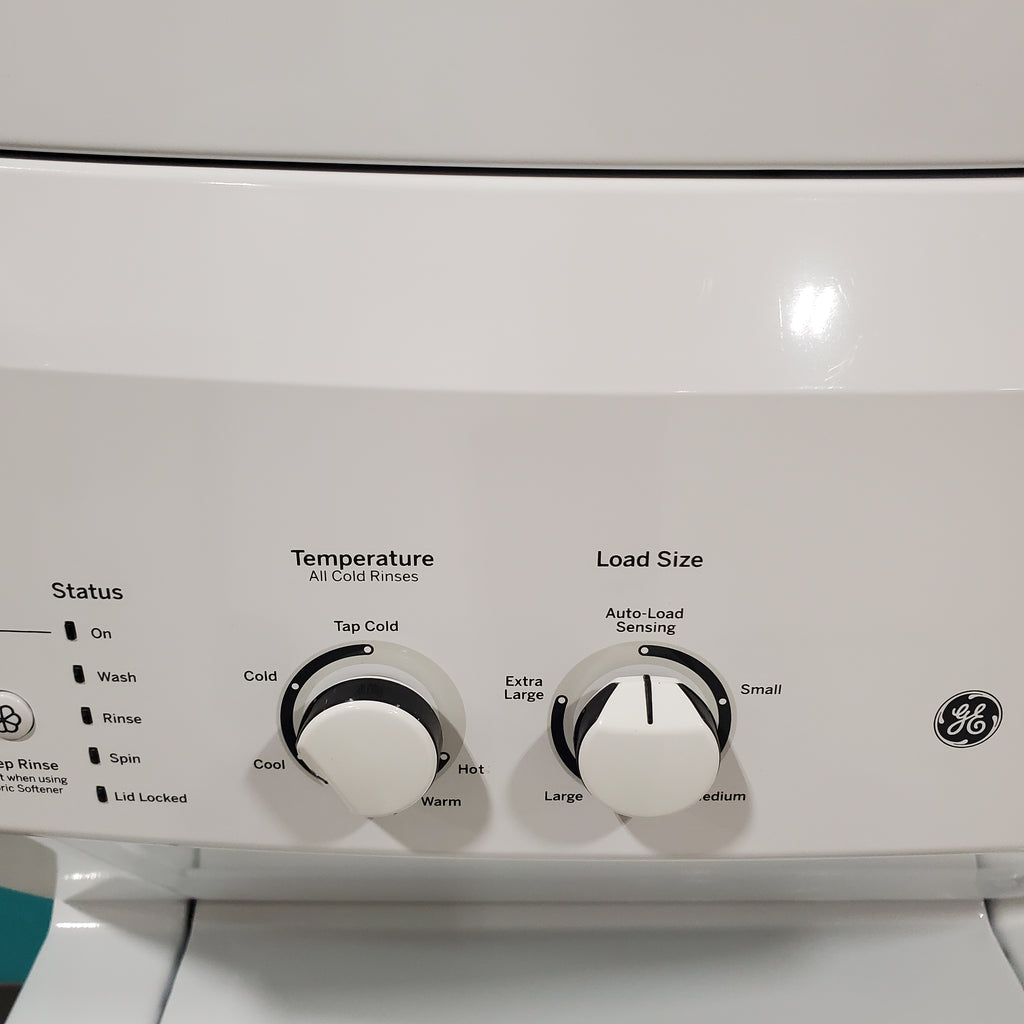 Pictures of GE 3.2 cu. ft. Washer and 5.9 cu. ft. Electric Dryer Laundry Center with Rotary- Electromagnetic Controls GUD27ESSJWW - Certified Refurbished - Neu Appliance Outlet - Discount Appliance Outlet in Austin, Tx