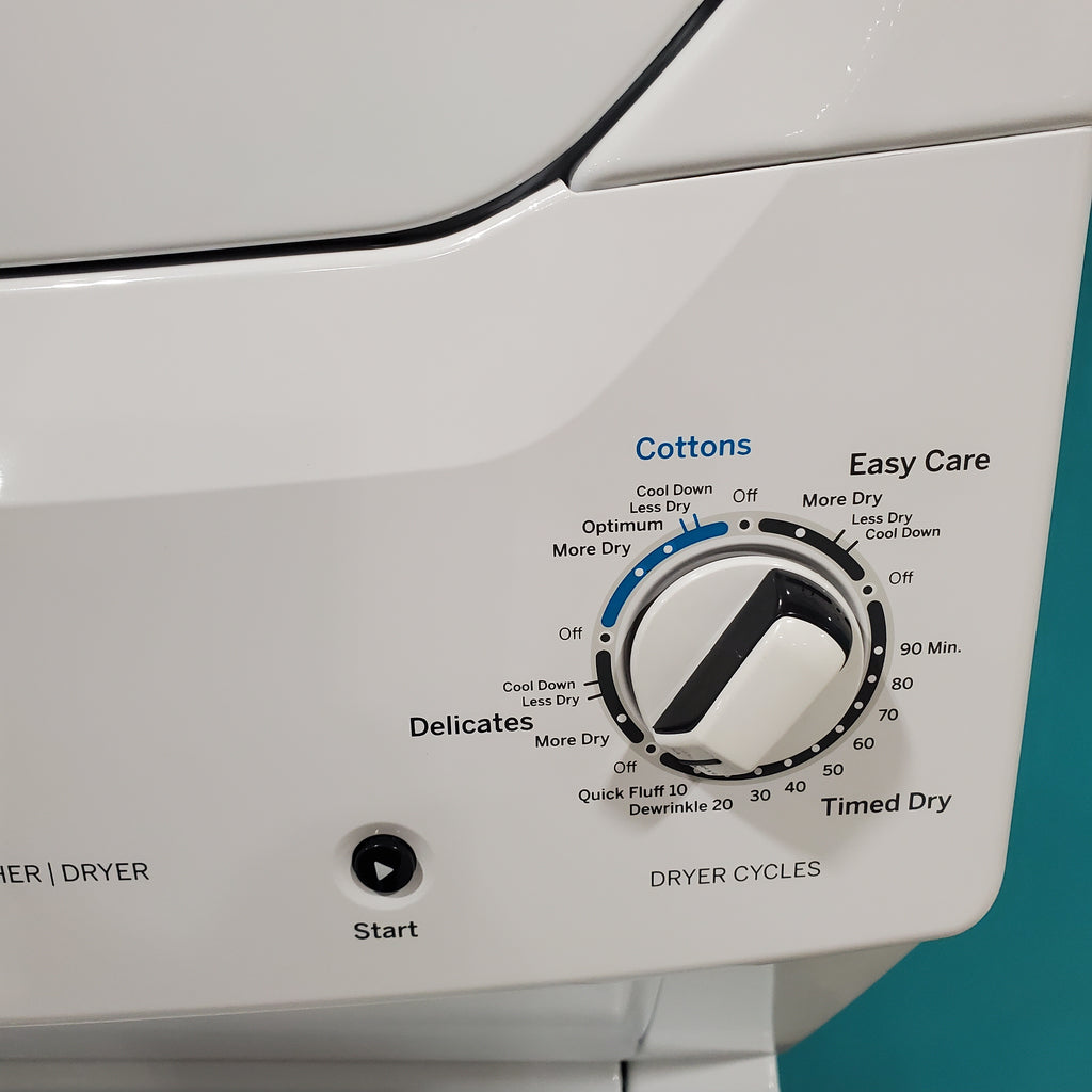 Pictures of GE 3.2 cu. ft. Washer and 5.9 cu. ft. Electric Dryer Laundry Center with Rotary- Electromagnetic Controls GUD27ESSJWW - Certified Refurbished - Neu Appliance Outlet - Discount Appliance Outlet in Austin, Tx