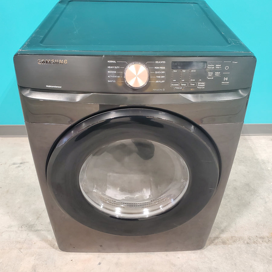 Samsung Frontload Brushed Black7.5 Cu. Ft.  Electric Dryer with Sensor Dry DVE45T6000V Scratch & Dent - Major