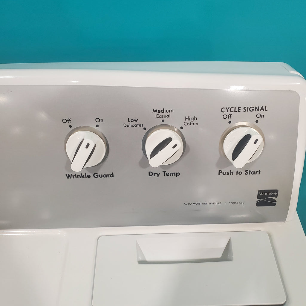 Pictures of Kenmore White Electric Dryer with Hamper Door and Advanced Moisture Sensing - Certified Refurbished - Neu Appliance Outlet - Discount Appliance Outlet in Austin, Tx