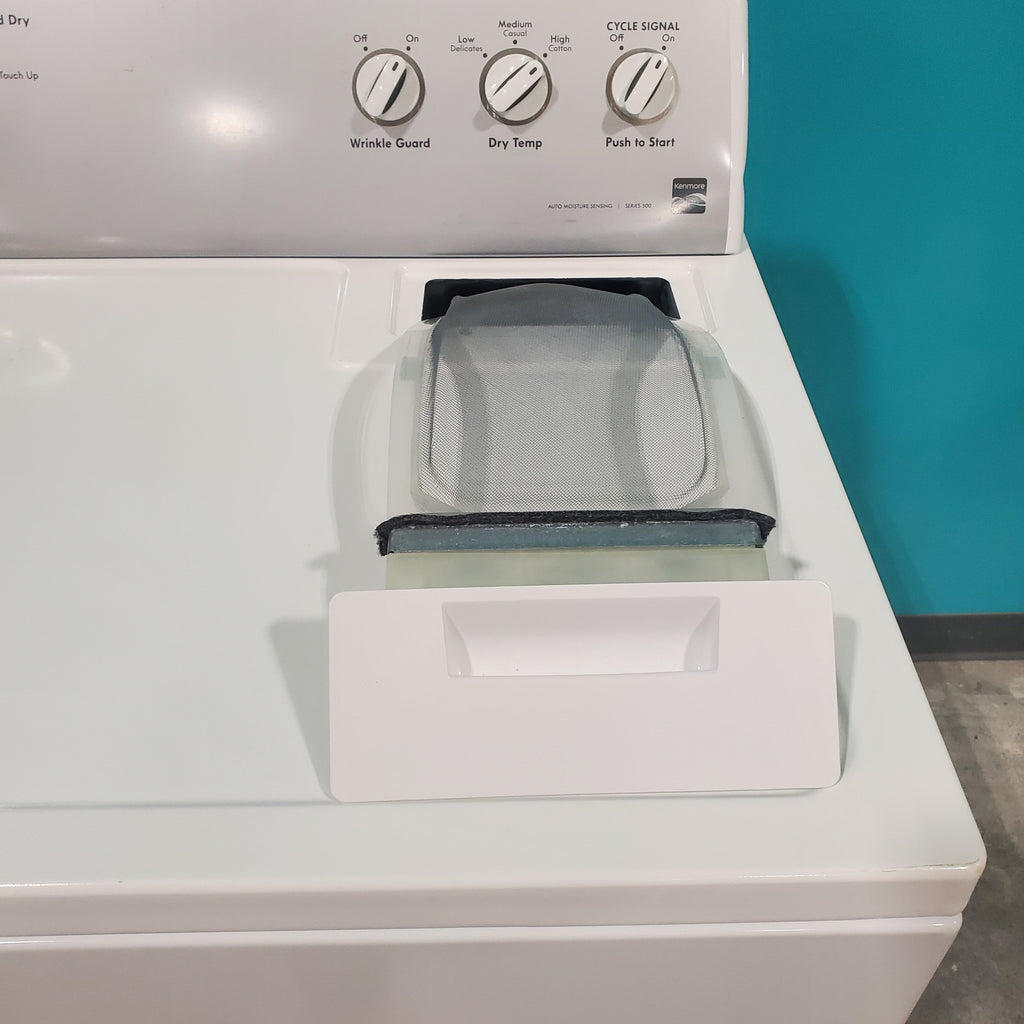 Pictures of Kenmore White Electric Dryer with Hamper Door and Advanced Moisture Sensing - Certified Refurbished - Neu Appliance Outlet - Discount Appliance Outlet in Austin, Tx