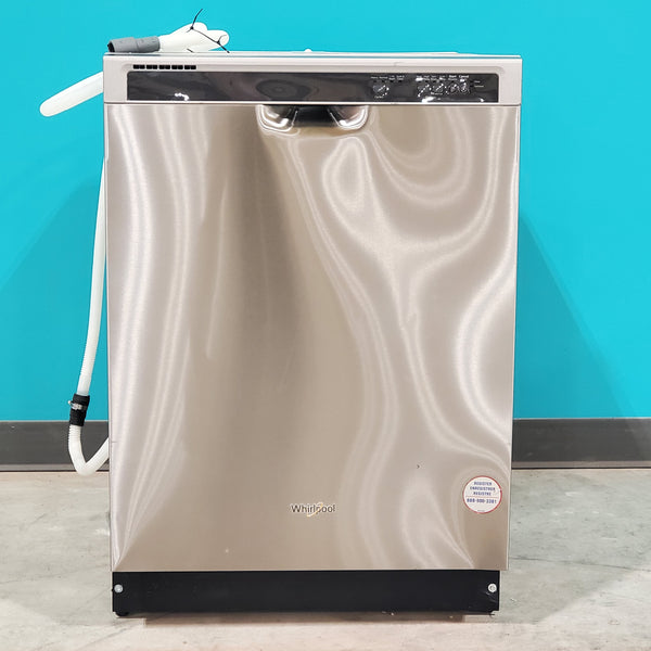 Whirlpool Stainless Steel 24 inch Full Console Built-In Dishwasher with 14 Place Settings Capacity and 55 dB Silence Rating - Scratch & Dent - Minor