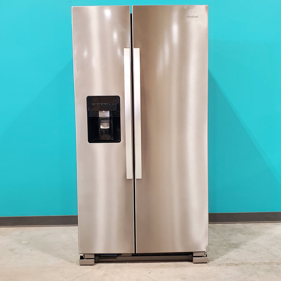 Whirlpool 36' Wide Fingerprint Resistant Stainless Steel 24 cu ft Capacity Side By Side Refrigerator with Ice and Water Dispenser - Open Box