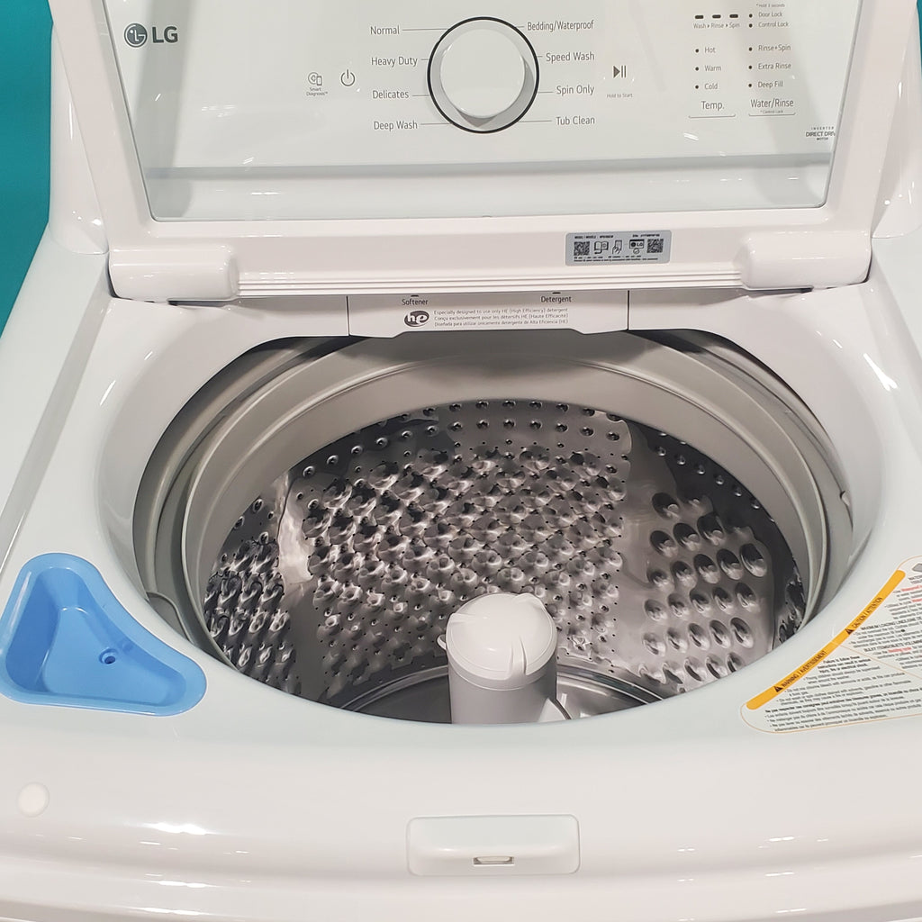 Pictures of ENERGY STAR LG 4.1 cu. ft. Top Load Washing Machine with 4-Way Agitator and ENERGY STAR LG 7.3 cu. ft. Electric Dryer with Smart Diagnosis - Open Box - Neu Appliance Outlet - Discount Appliance Outlet in Austin, Tx