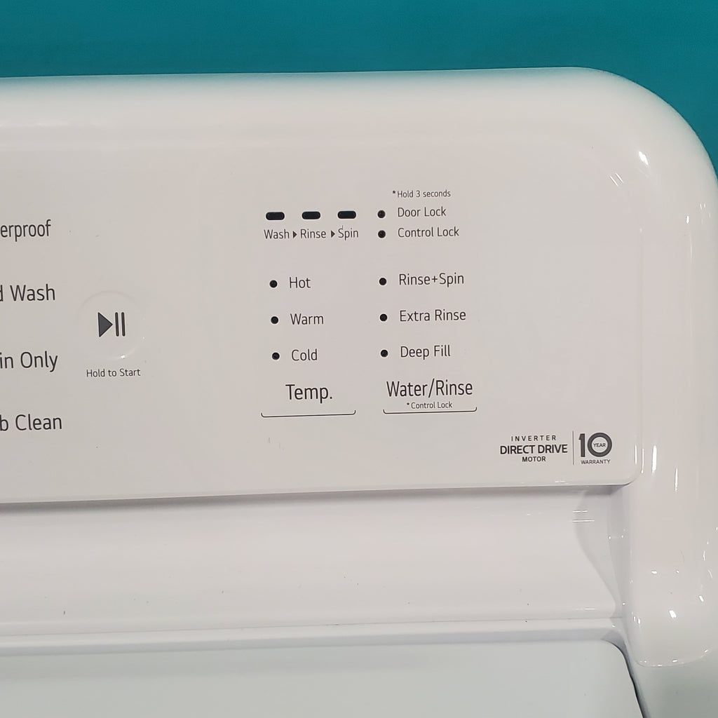 Pictures of ENERGY STAR LG 4.1 cu. ft. Top Load Washing Machine with 4-Way Agitator and ENERGY STAR LG 7.3 cu. ft. Electric Dryer with Smart Diagnosis - Open Box - Neu Appliance Outlet - Discount Appliance Outlet in Austin, Tx