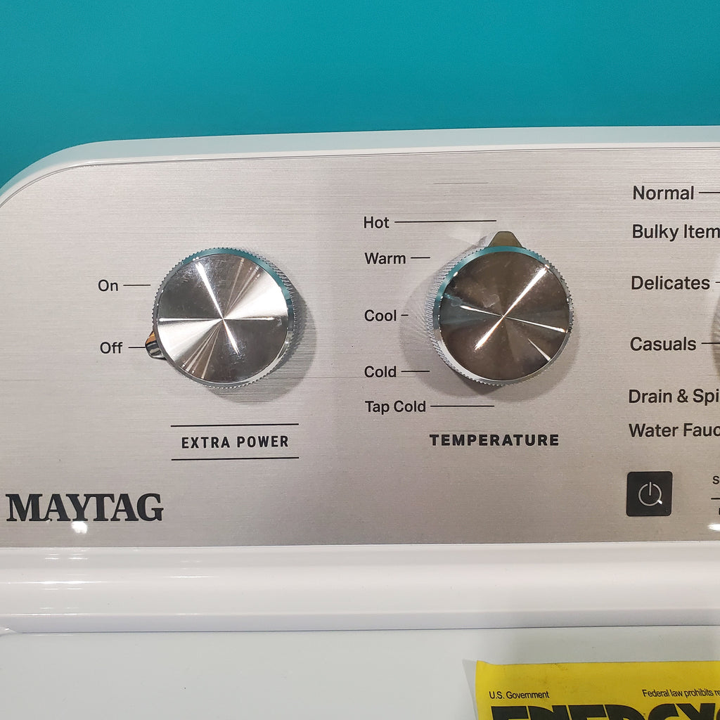 Pictures of Maytag Top Load 4.5 cu ft Agitator Washer with Extra Power Option, Deep Fill Option and Built-in Water Faucet MVW5035MW - Scratch & Dent - Minor - Neu Appliance Outlet - Discount Appliance Outlet in Austin, Tx