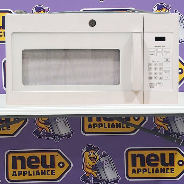 White GE 1.6 cu. ft. Over the Range Microwave with 13.5 inch Defrost Options JVM3160DFWW - Scratch & Dent - Minor