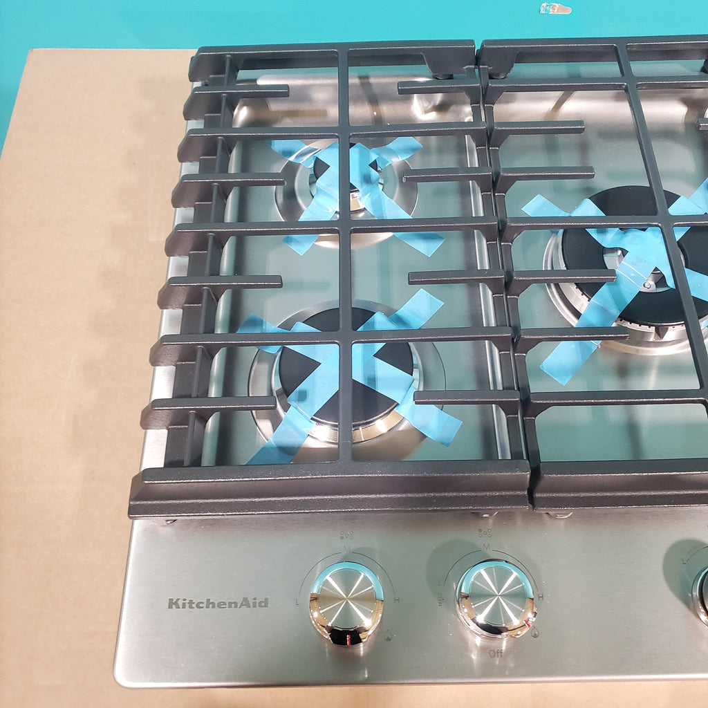Pictures of Kitchenaid Stainless Steel 30" 5-Burner Gas Cooktop with 17,000 BTU Professional Dual Ring Burner KCGS550ESS - Open Box - Neu Appliance Outlet - Discount Appliance Outlet in Austin, Tx
