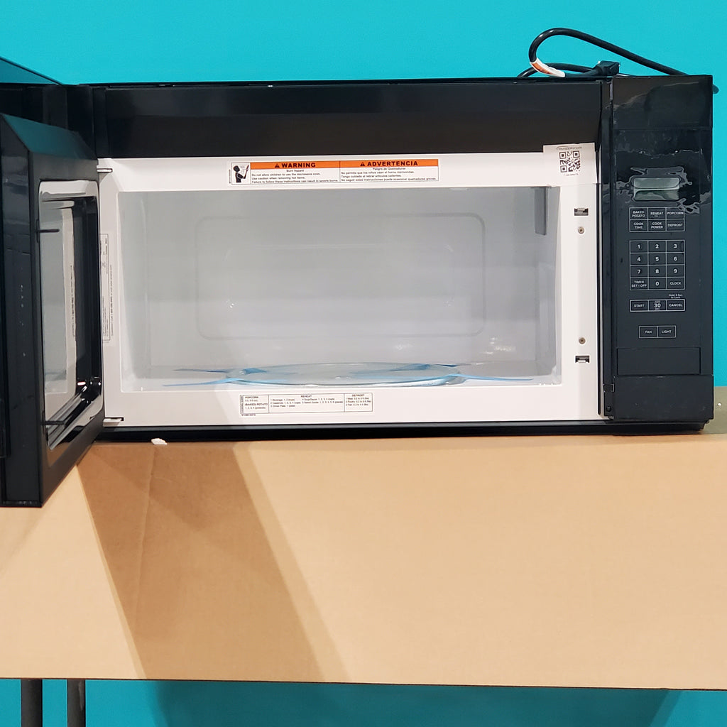 Pictures of Amana Black 1.6 cu. ft. Over the Range Microwave AMV2307PFB - Open Box - Neu Appliance Outlet - Discount Appliance Outlet in Austin, Tx
