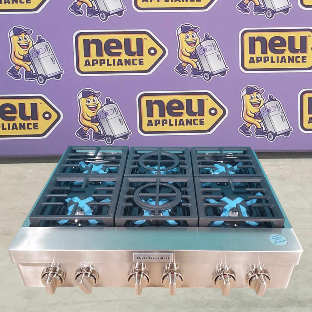 Pictures of KitchenAid 6-Burner 36" Commercial-Style Gas Rangetop with three level convertible grates KCGC506JSS - Open Box - Neu Appliance Outlet - Discount Appliance Outlet in Austin, Tx