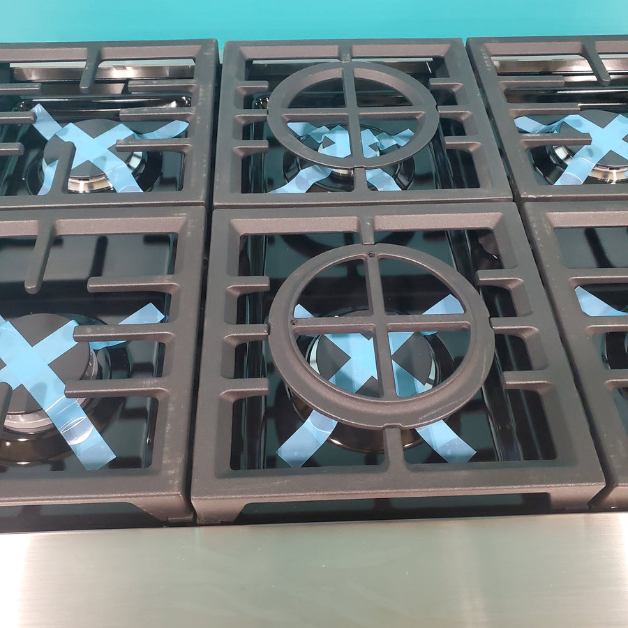 KitchenAid 6-Burner 36" Commercial-Style Gas Rangetop with three level convertible grates KCGC506JSS - Open Box