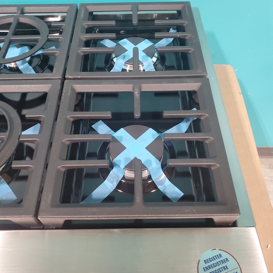 KitchenAid 6-Burner 36" Commercial-Style Gas Rangetop with three level convertible grates KCGC506JSS - Open Box