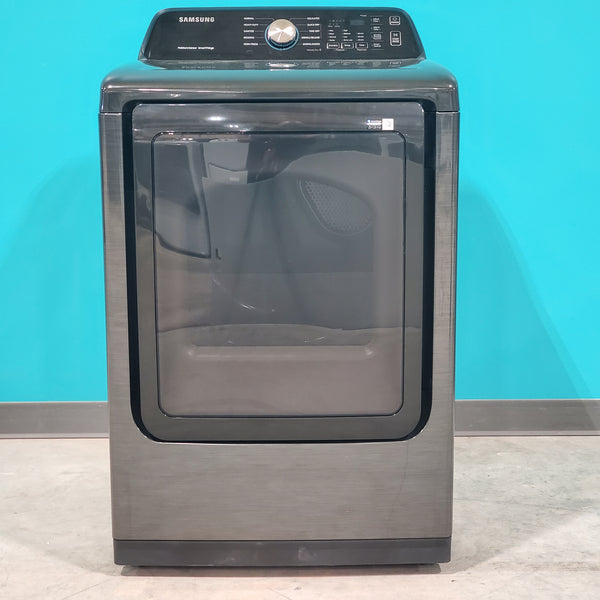 Samsung Brushed Black 7.4 cu. ft. Smart Electric Dryer with Sensor Dry DVE47CG3500V - Scratch & Dent - Minor