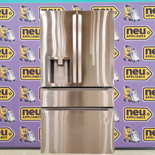 Pictures of Print Proof Stainless Steel 29 cu. ft. Smart Standard-Depth MAX™ 4-Door French Door Refrigerator with Full-Convert Drawer™ LF29H8330S - Scratch & Dent - Minor - Neu Appliance Outlet - Discount Appliance Outlet in Austin, Tx