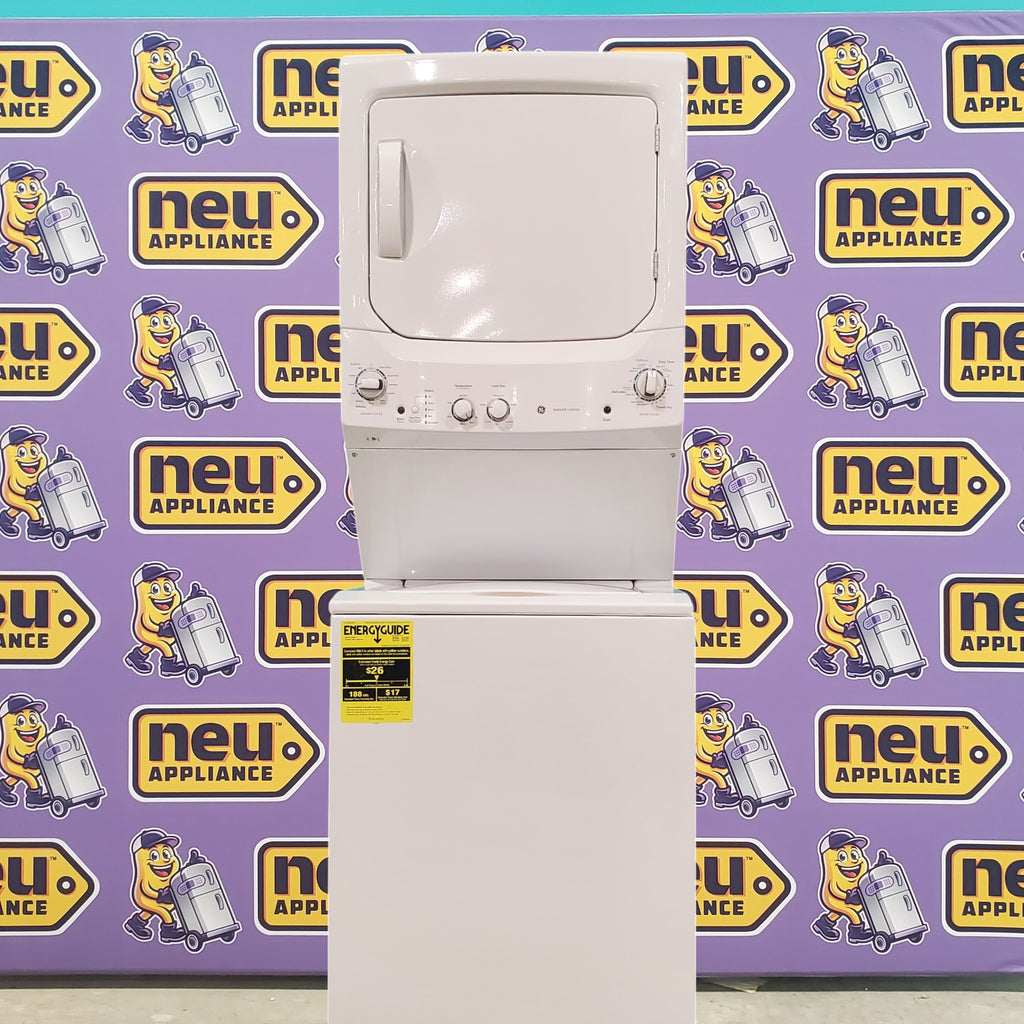 Pictures of GE 3.8 cu. ft. Laundry Center Washer and 5.9 cu. ft. Electric Dryer with Electro-Mechanical Rotary Dial Controls GUD27ESSMWW - Open Box - Neu Appliance Outlet - Discount Appliance Outlet in Austin, Tx