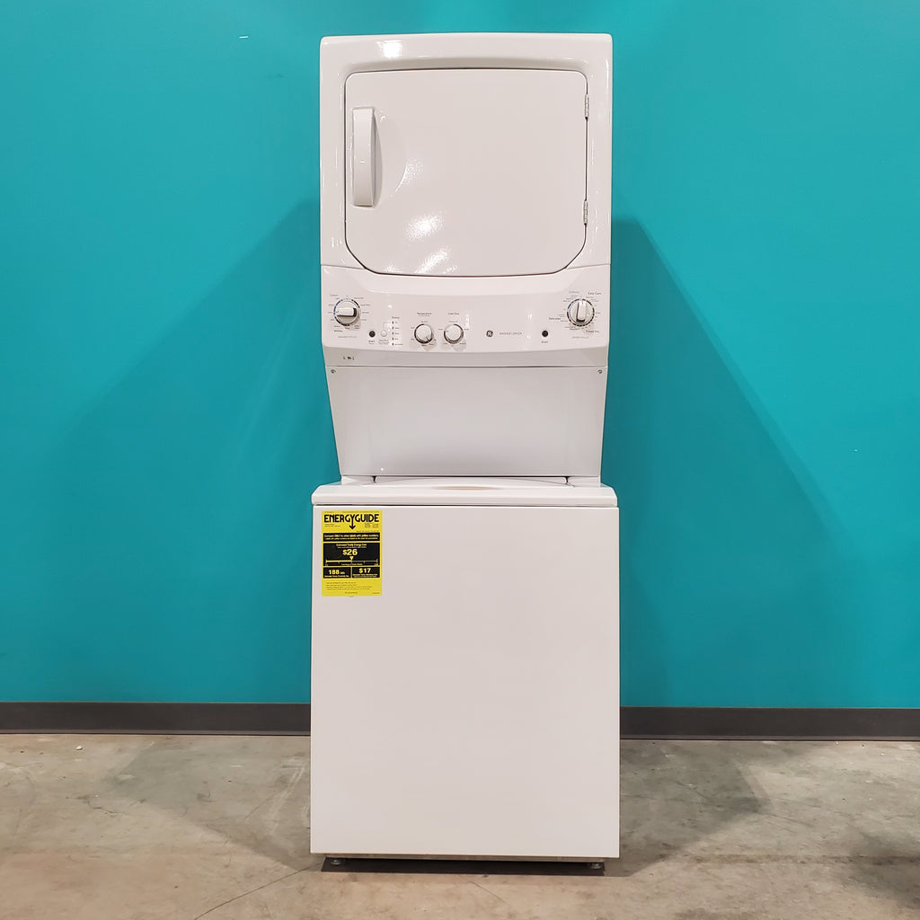 Pictures of GE 3.8 cu. ft. Laundry Center Washer and 5.9 cu. ft. Electric Dryer with Electro-Mechanical Rotary Dial Controls GUD27ESSMWW - Open Box - Neu Appliance Outlet - Discount Appliance Outlet in Austin, Tx