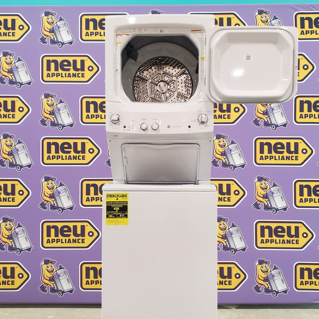 Pictures of GE 3.8 cu. ft. Laundry Center Washer and 5.9 cu. ft. Electric Dryer with Electro-Mechanical Rotary Dial Controls GUD27ESSMWW - Open Box - Neu Appliance Outlet - Discount Appliance Outlet in Austin, Tx