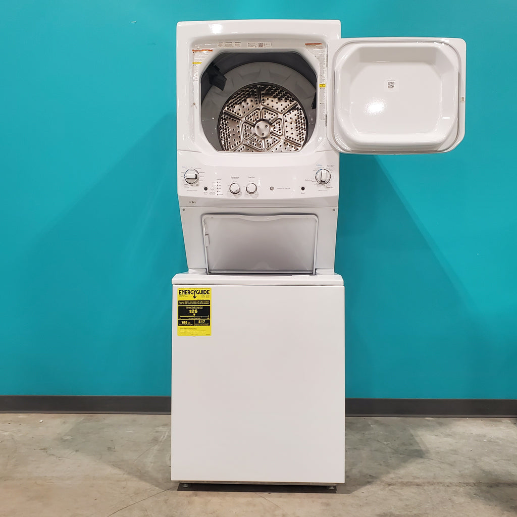 Pictures of GE 3.8 cu. ft. Laundry Center Washer and 5.9 cu. ft. Electric Dryer with Electro-Mechanical Rotary Dial Controls GUD27ESSMWW - Open Box - Neu Appliance Outlet - Discount Appliance Outlet in Austin, Tx