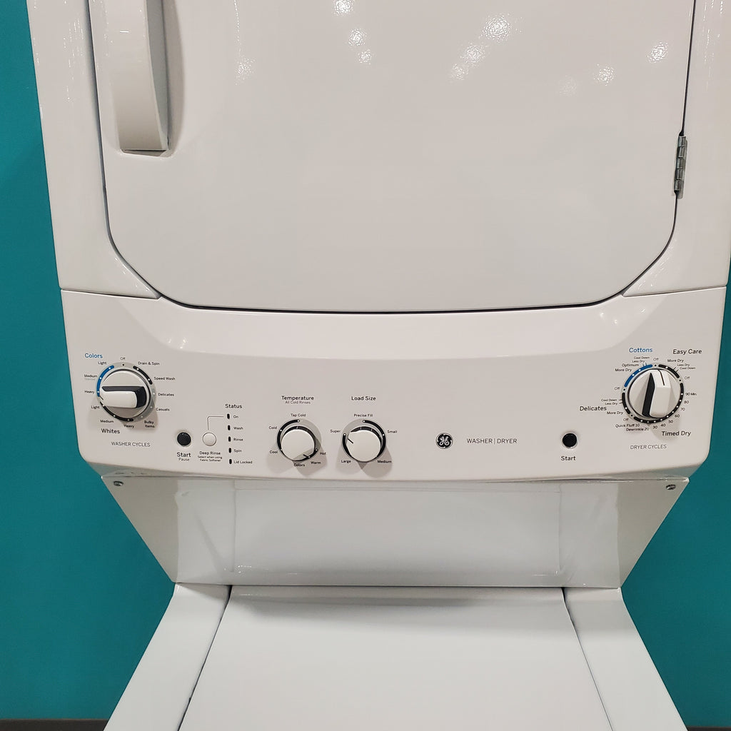 Pictures of GE 3.8 cu. ft. Laundry Center Washer and 5.9 cu. ft. Electric Dryer with Electro-Mechanical Rotary Dial Controls GUD27ESSMWW - Open Box - Neu Appliance Outlet - Discount Appliance Outlet in Austin, Tx