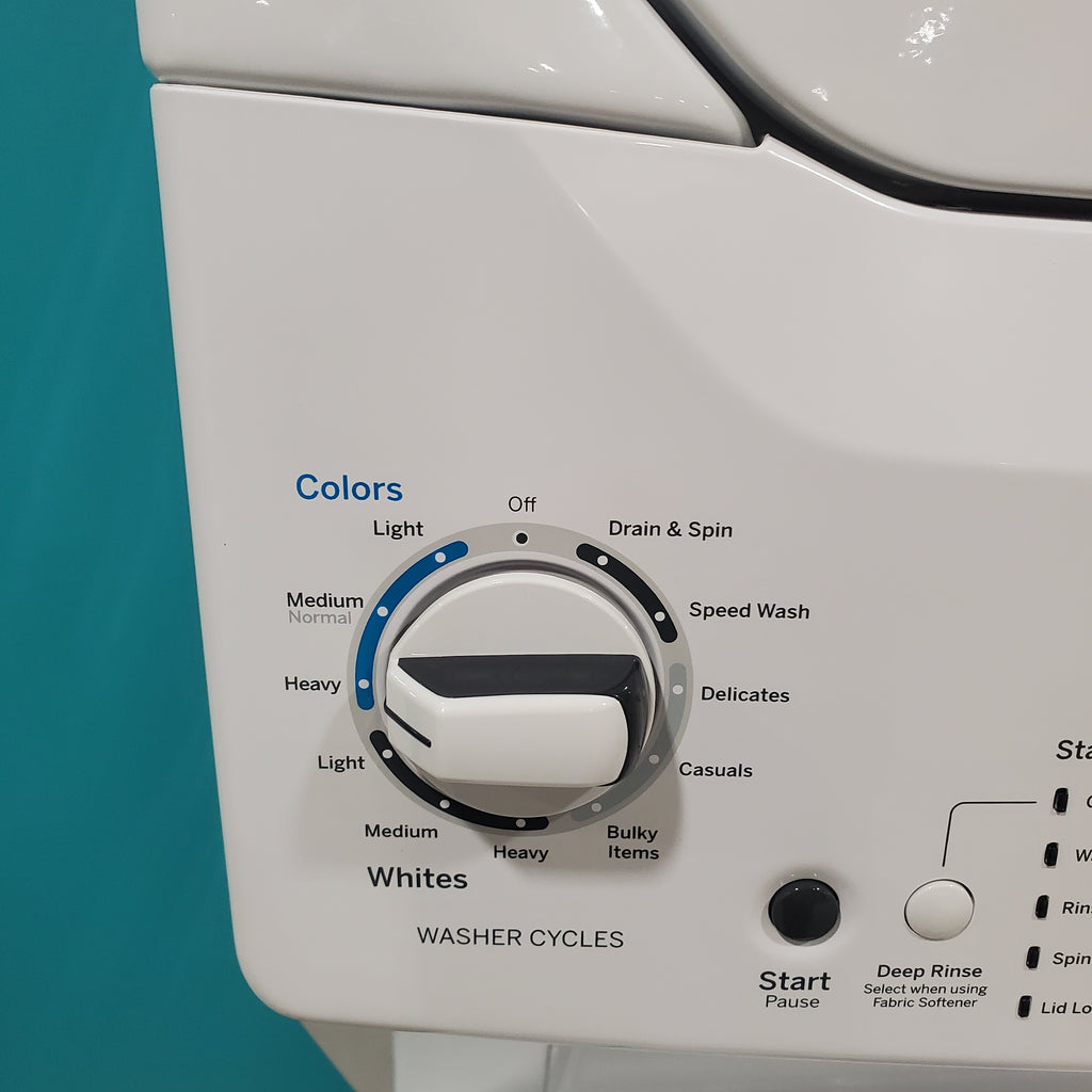 Pictures of GE 3.8 cu. ft. Laundry Center Washer and 5.9 cu. ft. Electric Dryer with Electro-Mechanical Rotary Dial Controls GUD27ESSMWW - Open Box - Neu Appliance Outlet - Discount Appliance Outlet in Austin, Tx