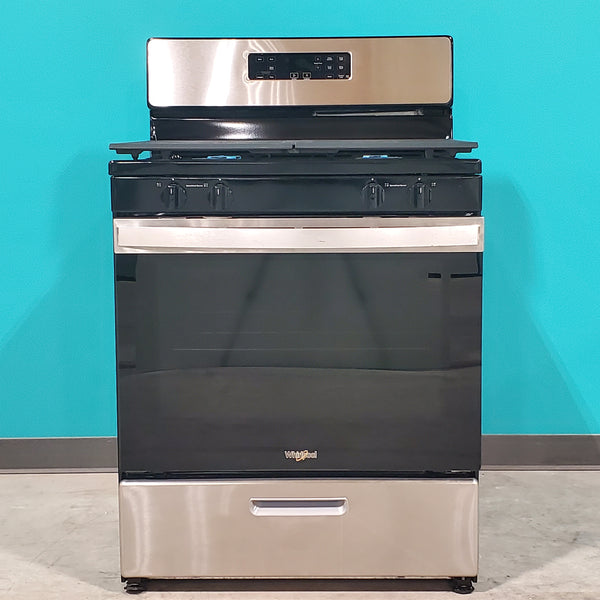 Whirlpool Stainless 5.1 Cu. Ft. Freestanding Gas Range with Broiler Drawer and Two Speed Heat Burners - Scratch & Dent - Minor
