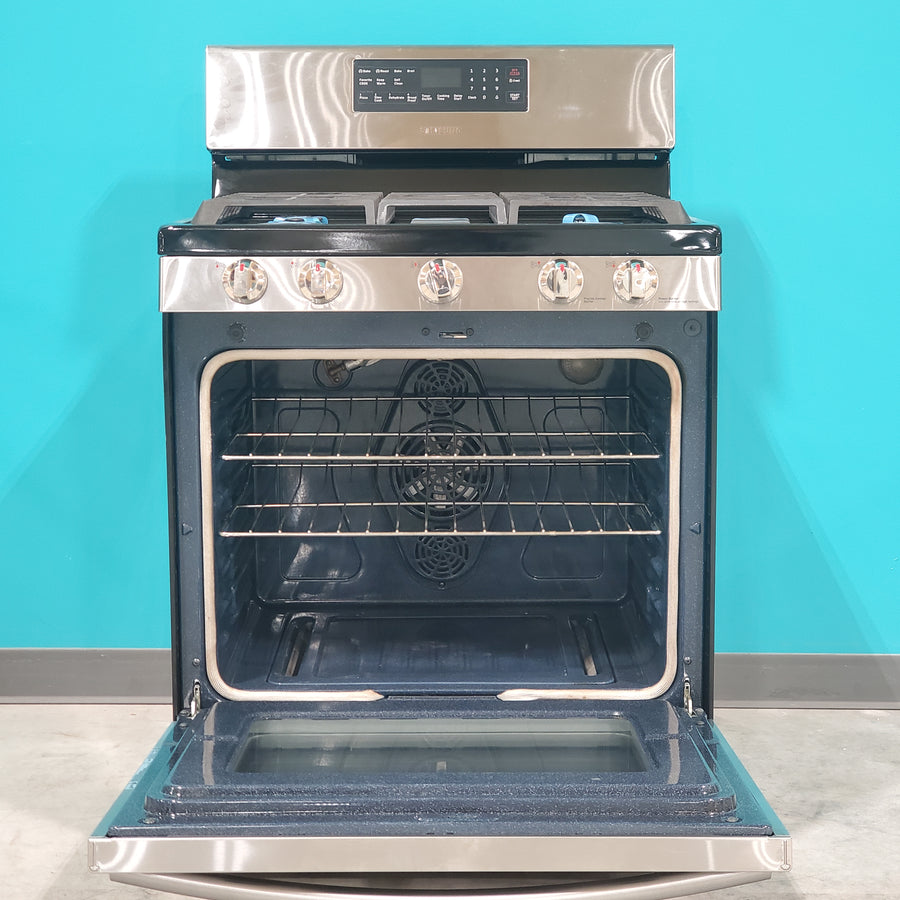 Samsung Stainless Steel 5.8 cu. ft. Freestanding Gas Range with Convection and Self Cleaning NX58H5600SS - Certified Refurbished