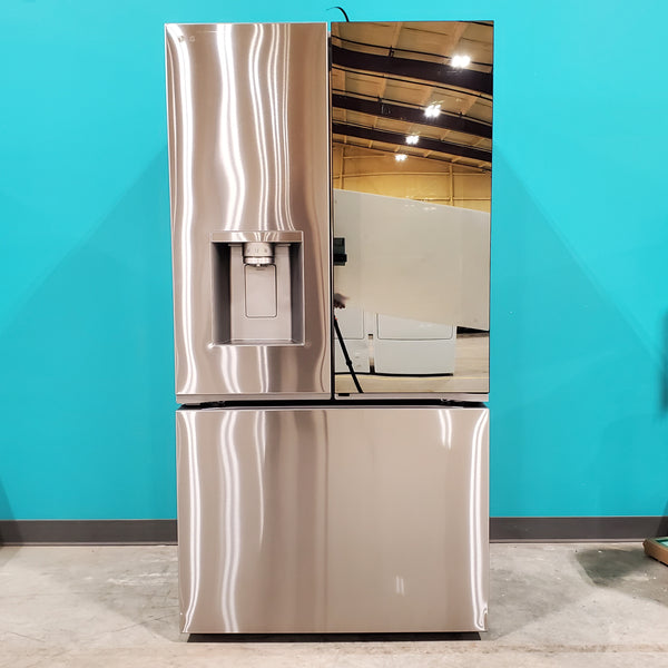 LG Stainless Steel ENERGY STAR 26 cu. ft. Smart Mirror InstaView® Counter-Depth MAX™ French Door Refrigerator with Four Types of Ice LRYKC2606S - Scratch & Dent - Minor