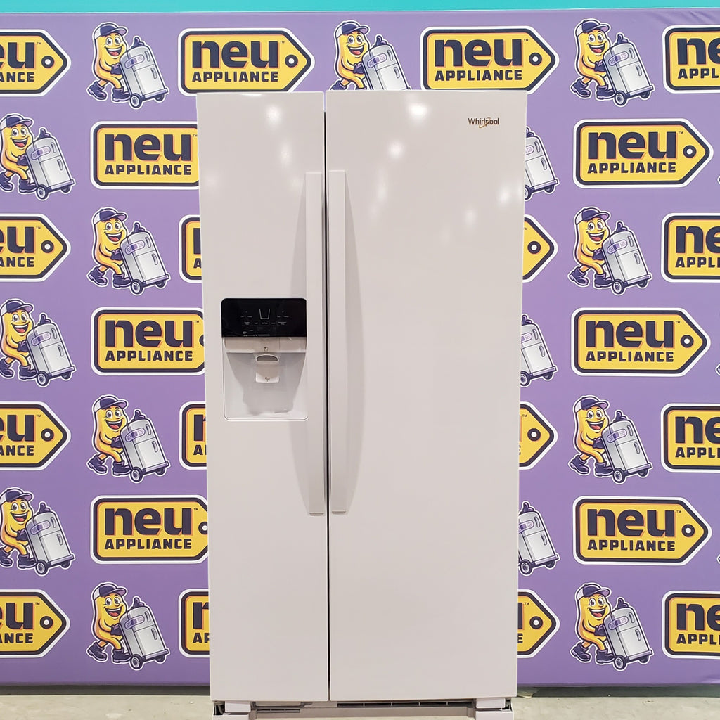 33 in. Wide White Whirlpool 21.4 cu. ft. Side by Side Refrigerator with In Door Ice and Water Dispenser WRS321SDHW - Scratch & Dent - Minor