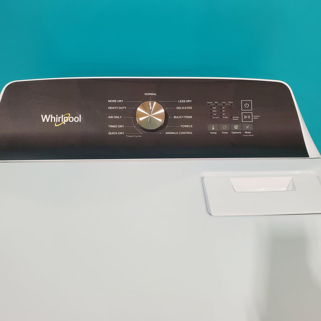 Pictures of Whirlpool 4.7–4.8 Cu. Ft. Top Load Washer with 2 in 1 Removable Agitator and Built-In Water Faucet and 7.0 Cu. Ft. Top Load Electric Moisture Sensing Dryer with Wrinkle Shield™ Option - Open Box - Neu Appliance Outlet - Discount Appliance Outlet in Austin, Tx