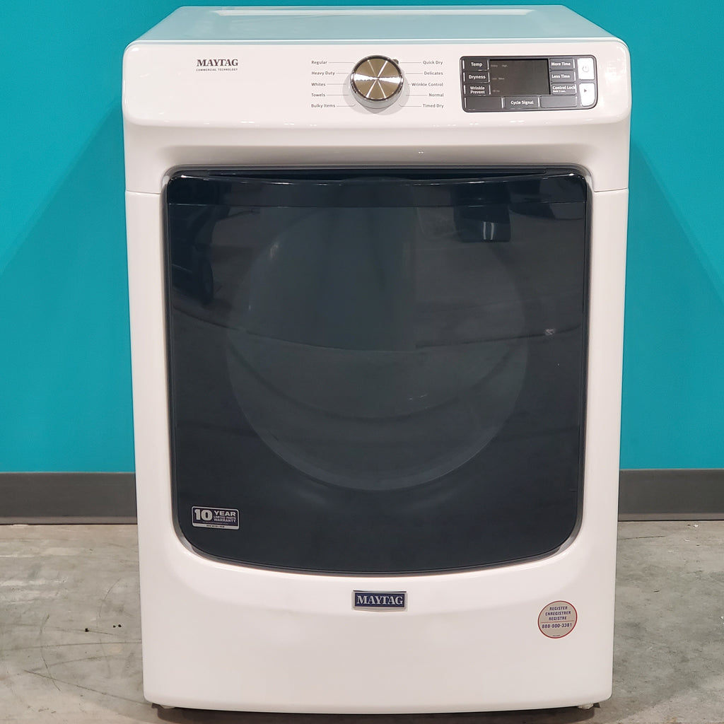 Pictures of Maytag Front Load 4.8 Cu. Ft. Washer with 16 Hour Fresh Hold Option MHW6630HW - Scratch and Dent (Moderate) and Maytag Front Load 7.3 Cu. Ft. Electric Dryer with Extra Power and Quick Dry Cycle MED5630HW - Open Box - Neu Appliance Outlet - Discount Appliance Outlet in Austin, Tx