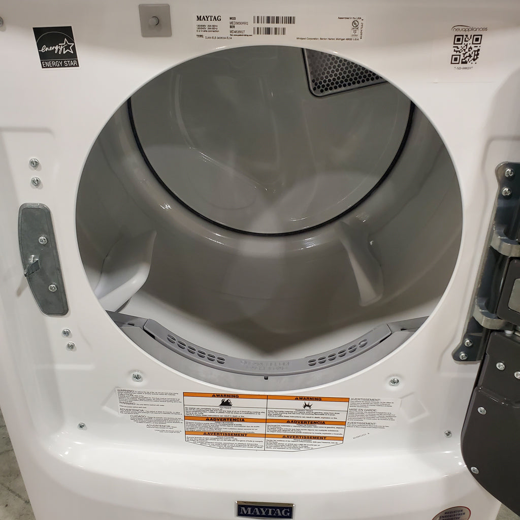 Pictures of Maytag Front Load 4.8 Cu. Ft. Washer with 16 Hour Fresh Hold Option MHW6630HW - Scratch and Dent (Moderate) and Maytag Front Load 7.3 Cu. Ft. Electric Dryer with Extra Power and Quick Dry Cycle MED5630HW - Open Box - Neu Appliance Outlet - Discount Appliance Outlet in Austin, Tx
