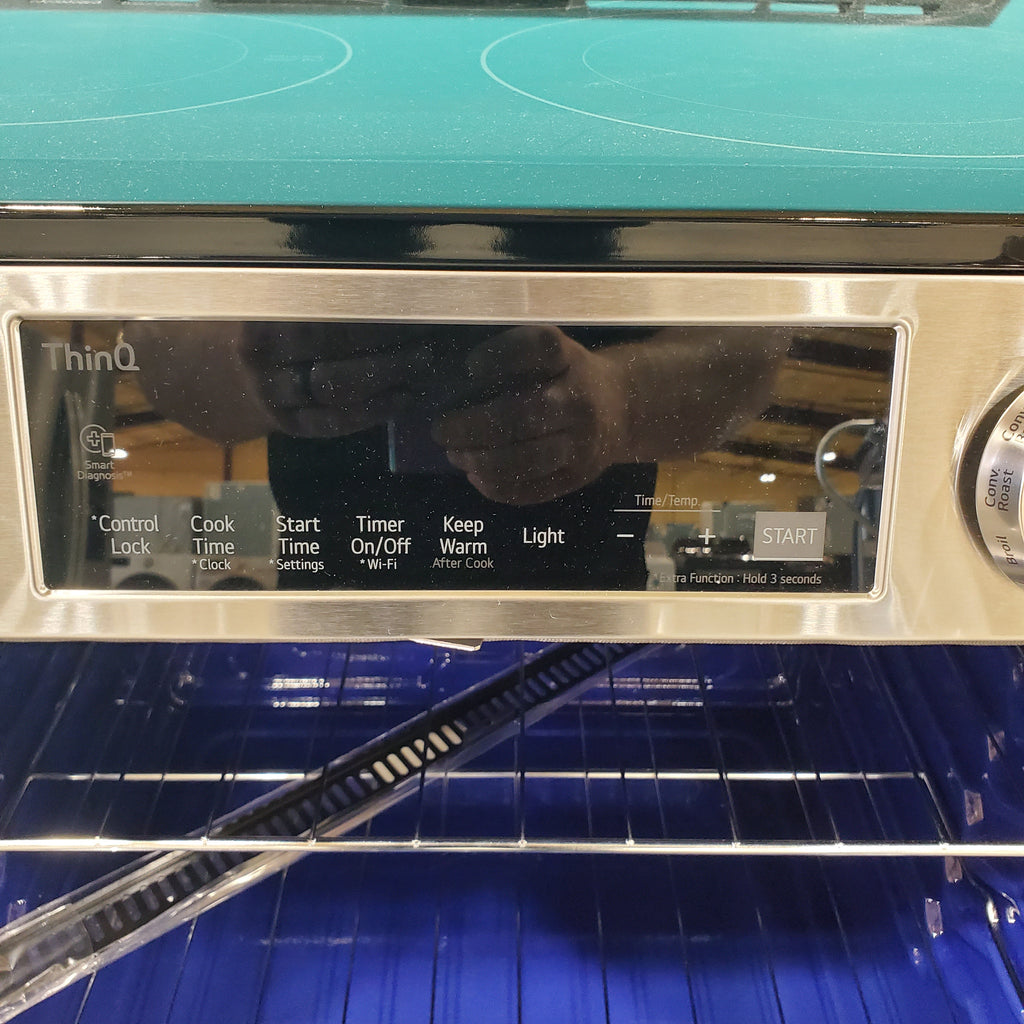 Pictures of PrintProof Stainless Steel LG 6.3 cu. ft. 5 Element Radiant Ceramic Glass Cooktop Slide-In Electric Range with Air Fry LSEL6333F - Open Box - Neu Appliance Outlet - Discount Appliance Outlet in Austin, Tx