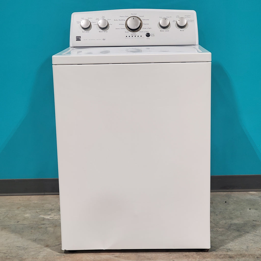 Pictures of Kenmore Top Load 4.2 cu ft Capacity Washing Machine with Triple Action Agitator with Deep Fill Option and ENERGY STAR Kenmore 7.4 cu. ft. Electric Dryer with Auto-Dry - Certified Refurbished - Neu Appliance Outlet - Discount Appliance Outlet in Austin, Tx