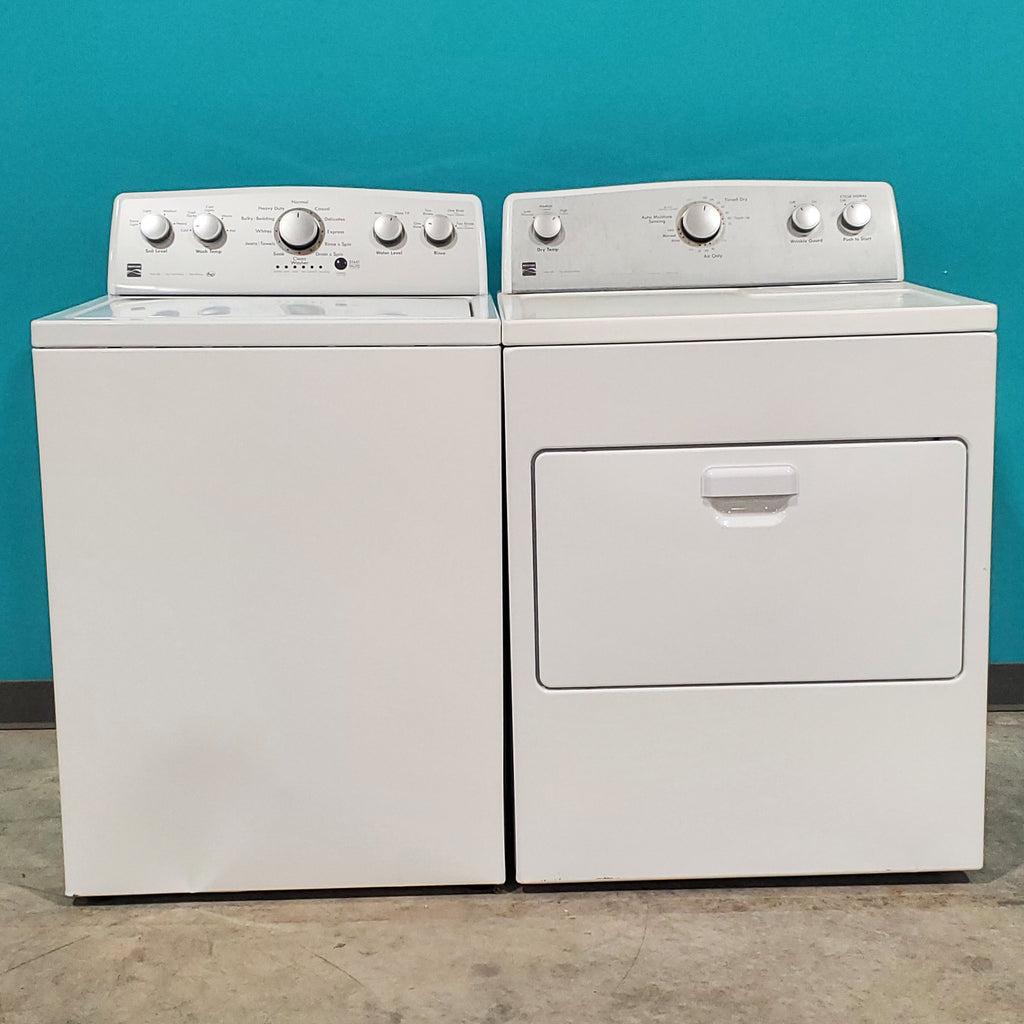 Pictures of Kenmore Top Load 4.2 cu ft Capacity Washing Machine with Triple Action Agitator with Deep Fill Option and ENERGY STAR Kenmore 7.4 cu. ft. Electric Dryer with Auto-Dry - Certified Refurbished - Neu Appliance Outlet - Discount Appliance Outlet in Austin, Tx